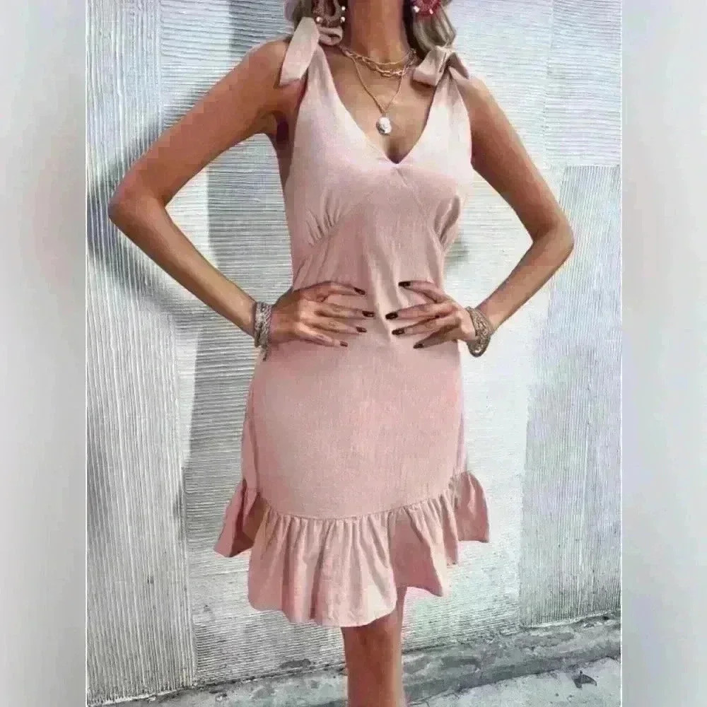 NWT Brand new, blush pink cotton muslin cami dress - Picture 4 of 5